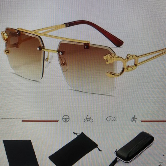 Exquisite & Fashionable Refined Leopard Women\'s Gold/Brown Sunglasses Set main image 11